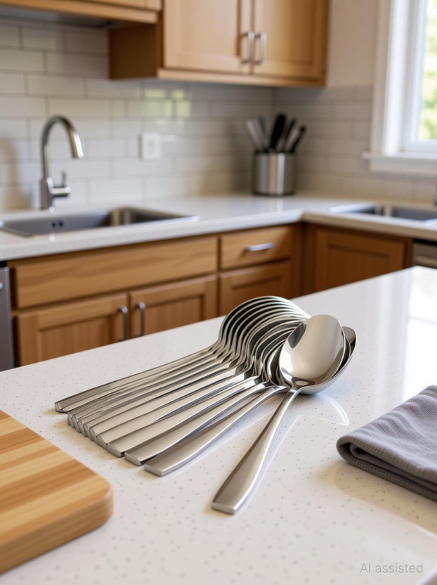 HawkEye Stainless Steel Spoon Set | Elegant Cutlery for Dining, Kitchen & Everyday Use Stainless Steel Table Spoon Set(Pack of 12)