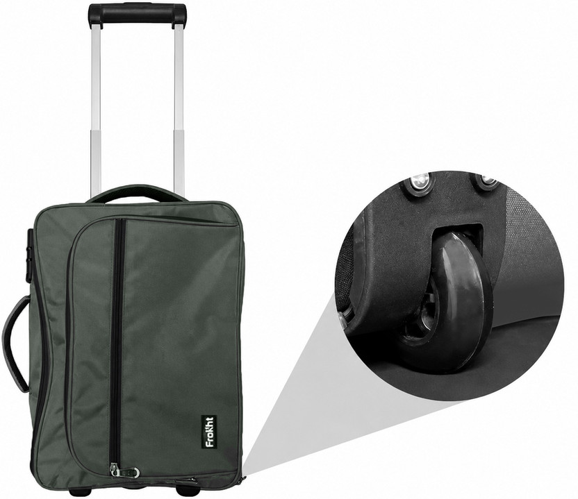 frokht frokht 2 Wheels Laptop Trolley Bag For Men and Women | 24 Litre Cabin Size Trolley(Grey, 23 L) - Flipkart Deal