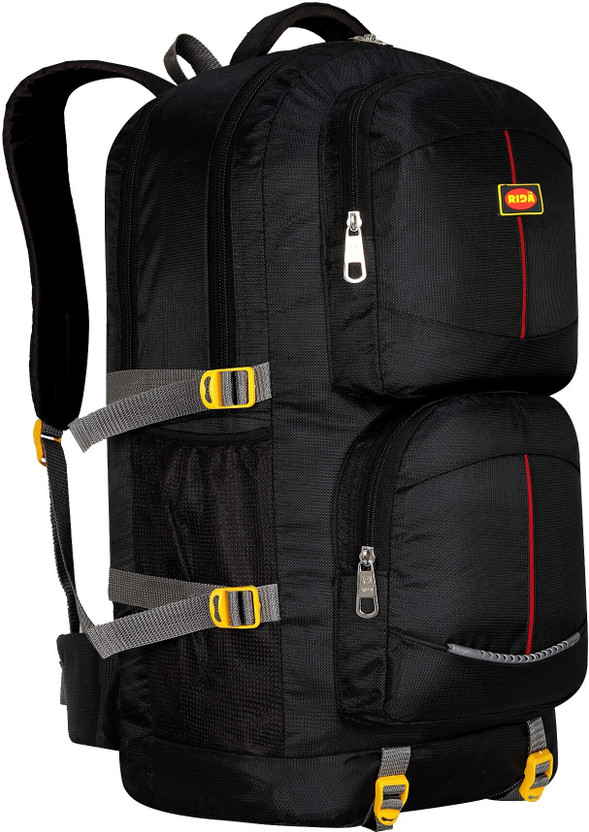 RIDA Hiking Mountain Trekking Travel Bag pack & Rucksack- Black(Black, Rucksack)