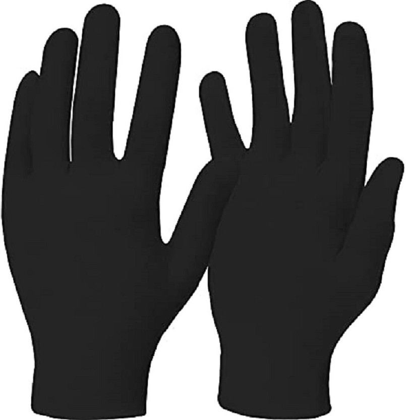 Indus Cloud Summer Cotton Sun Protection Gloves Cotton Hand Gloves for Bike Riding Riding Gloves(Black)