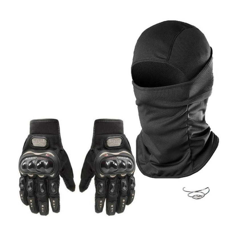 jydf Full Finger Bike Riding Gloves with Touch Screen Full Face Mask Riding Gloves(Black)