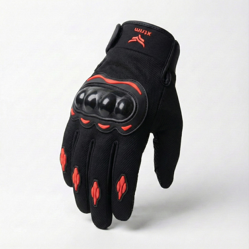 Xtrim Biking Gloves with Sloping Finger Knuckles with Touchscreen Compatible Riding Gloves(Black, Red)