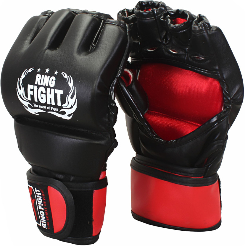 Ring Fight MMA UFC Grappling Gloves Boxing Gloves(Black, Red)