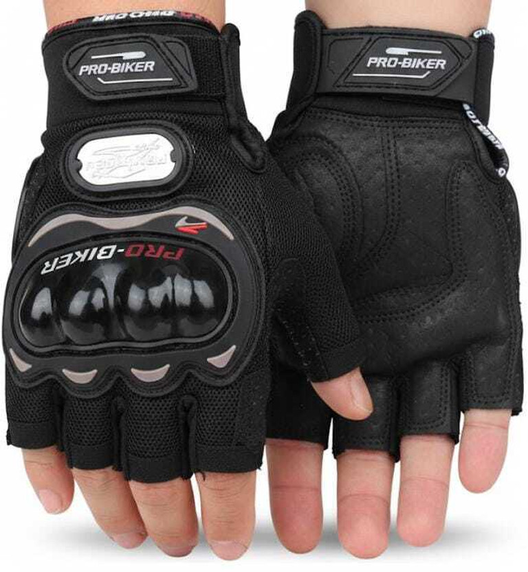 Glownath pro biker gloves black Riding Gloves(Black)