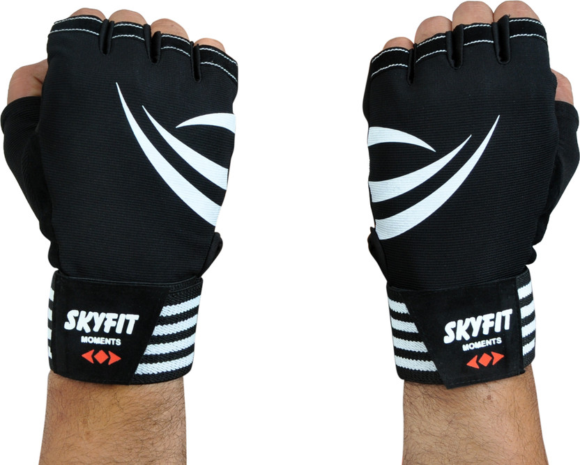 SKYFIT Gym glove, Sport glove, Workout glove, Hand glove Gym & Fitness Gloves(White and Black)