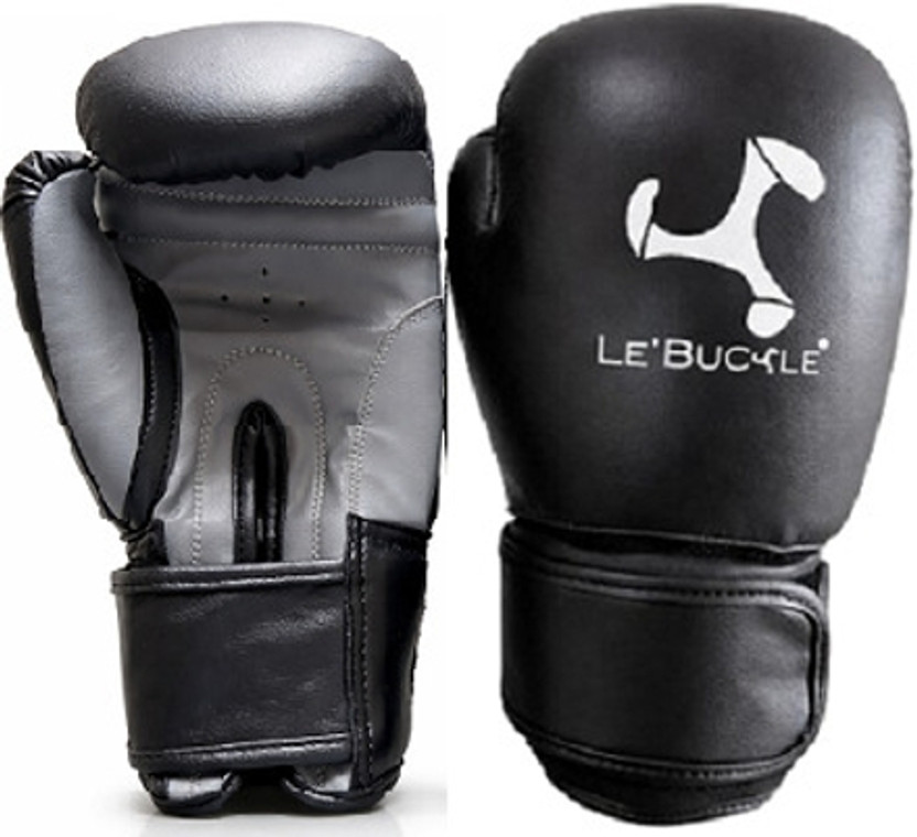le buckle Tournament Gloves Boxing Gloves(Black, Grey)