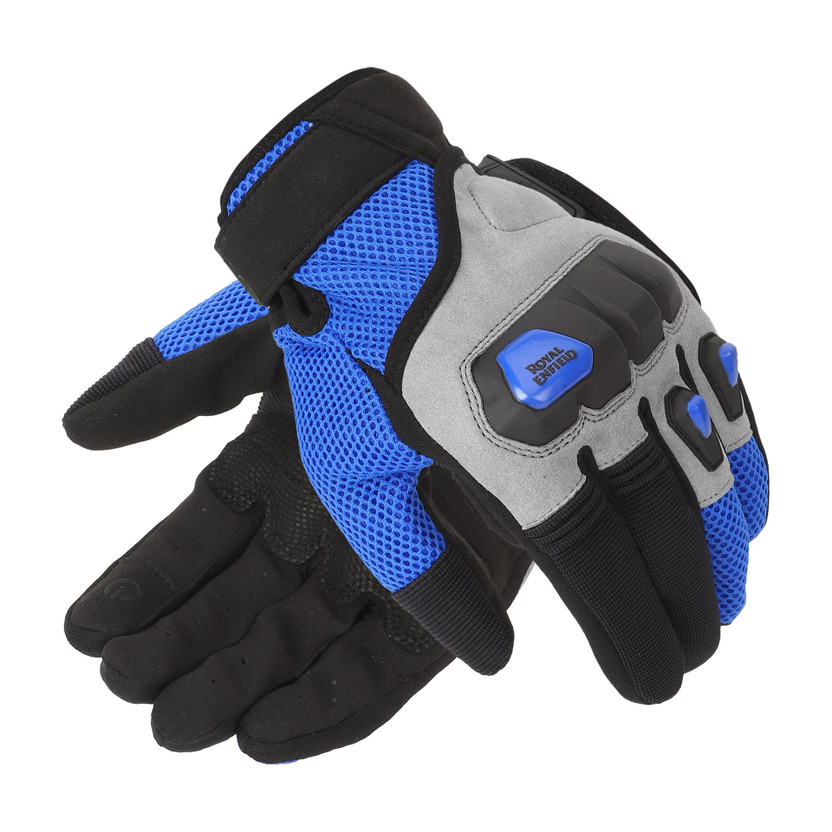 Royal Enfield Rambler V3 Bike Riding Gloves | TPR Knuckle Protection & Abrasion Resistance Riding Gloves(Blue)