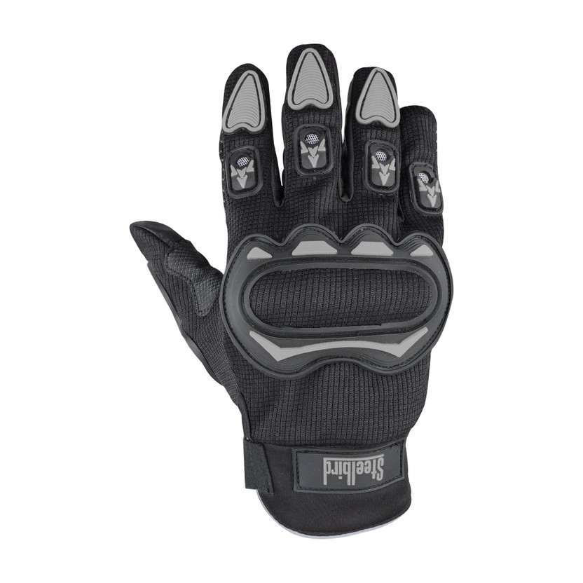 Steelbird Bike Riding Gloves with Touch Screen Sensitivity at Thumb and Index Finger Riding Gloves(Black Grey)