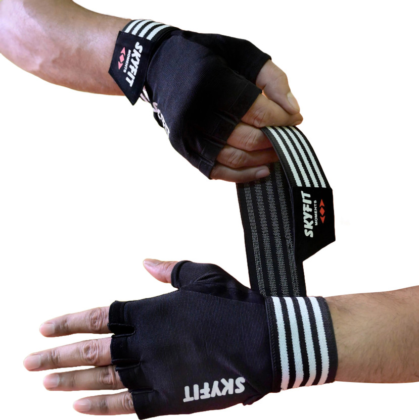 SKYFIT Gym Glove, Sport Glove, Riding Glove, Hand Glove Gym & Fitness Gloves(White and Black)
