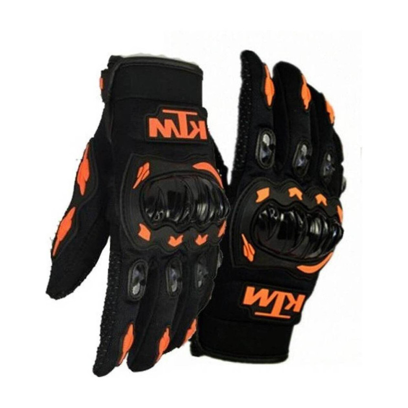 KTM Full Black-orange M Riding Gloves(Black)