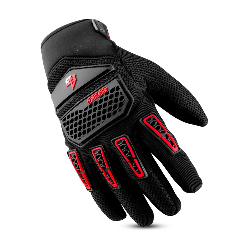 Steelbird Steelbird Adventure A-2 Full Finger Bike Gloves with Touch Screen Sensitivity Riding Gloves(Red) - Flipkart Deal