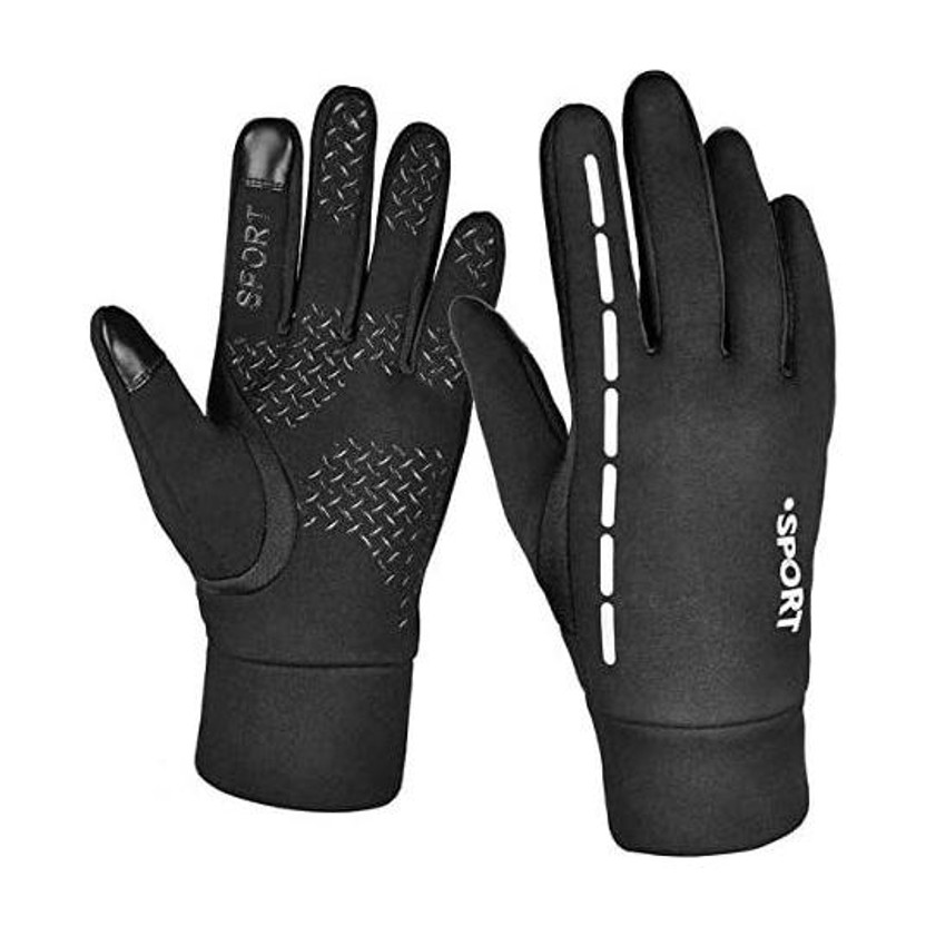 DreamPalace India Men's and Women's Lycra-spandex Waterproof Touch Screen Riding, Cycling Gloves Riding Gloves(Black)