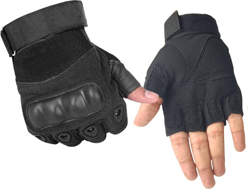 Classy Chic Riding Gloves for Men Cycling Bike Riding Gloves Rubber Knuckle Adult and Youth Riding Gloves(Black)