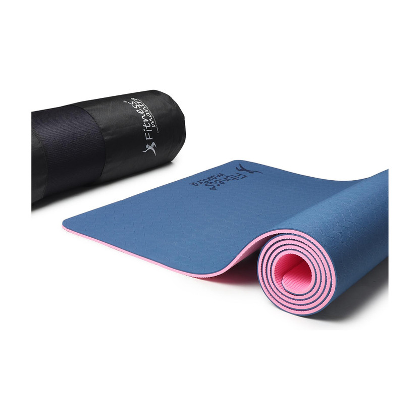 Fitness Fitness Mantra Premium TPE Dual Color Anti-Slip with Cover Bag| Navy Blue + Pink| 6 mm Yoga Mat - Flipkart Deal