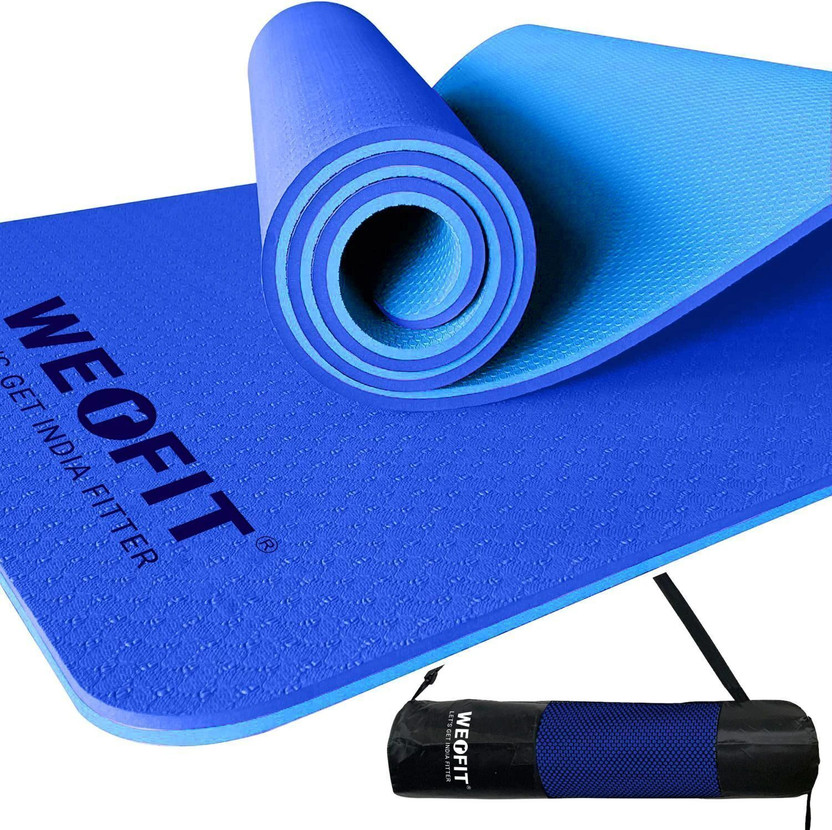 WErFIT TPE Yoga & Exercise Mat for Home Gym Workout with Carry Bag for Men & Women Blue 6 mm Yoga Mat