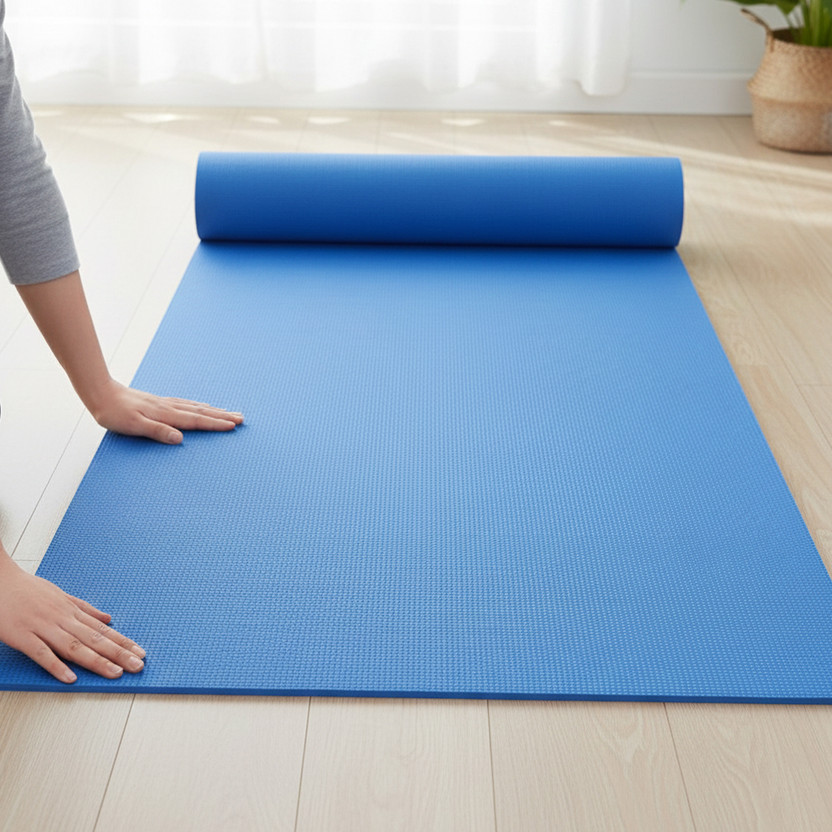 VIFITKIT 4mm Anti-Skid Yoga Mat with Carry Bag for Home Gym & Outdoor Workout Blue 4 mm Yoga Mat