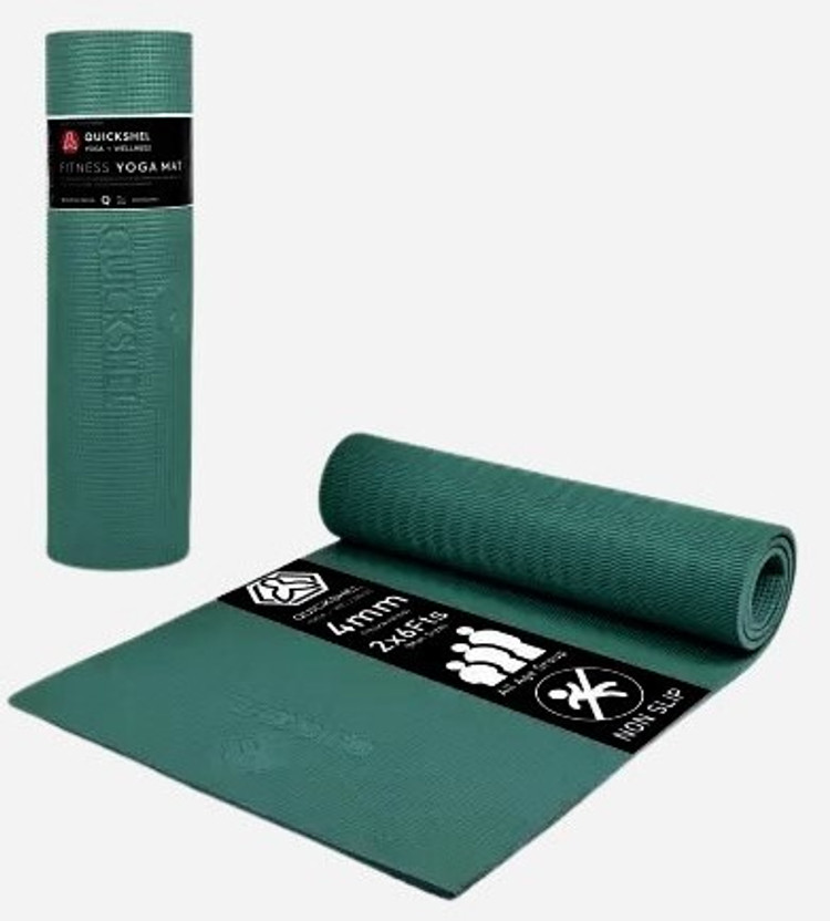 Quick Shel EVA Anti Slip Home Gym Exercise Workout Fitness for Men Women Kids 4 mm Yoga Mat