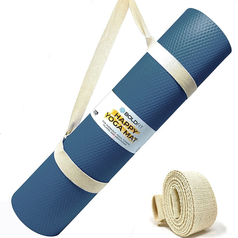 BOLDFIT Yoga Mat For Men Women & Kids Eva Exercise Mat For Gym With Cover Strap Mattress 4 mm Yoga Mat