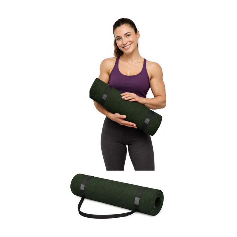 laxmi laxmi traders Yoga Mat with Carry Strap 4mm Thick Anti-Slip Eco-Friendly EVA Material Green 4 mm Yoga Mat - Flipkart Deal