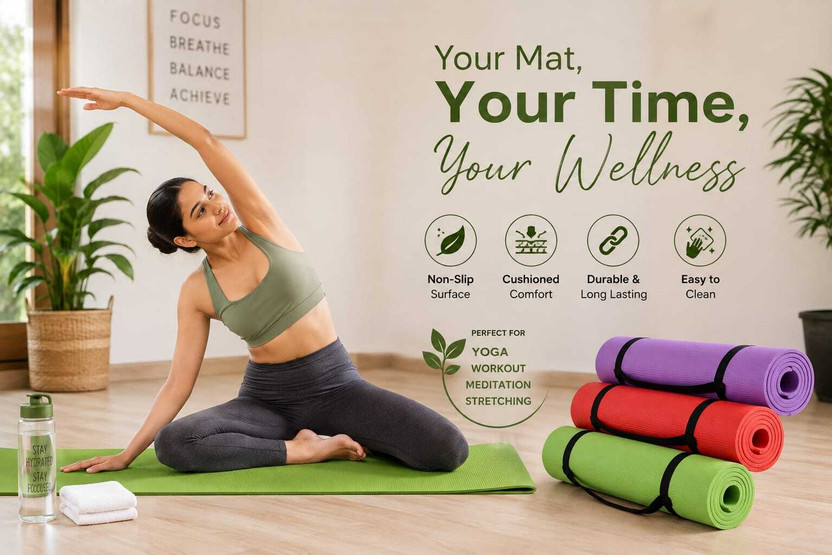 Fly Lite Power Trio: 3-in-1 Yoga Mat Combo Multicolor 4 mm Yoga Mat