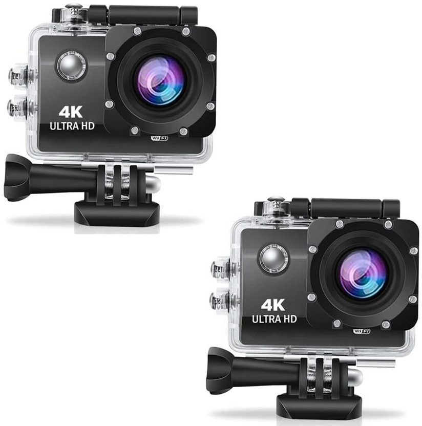 Lipzie 4K.Action-camera BUY ONE GET ONE 4K Action Camera 12MP Underwater Waterproof Camera Sports and Action Camera(Multicolor, 16 MP)
