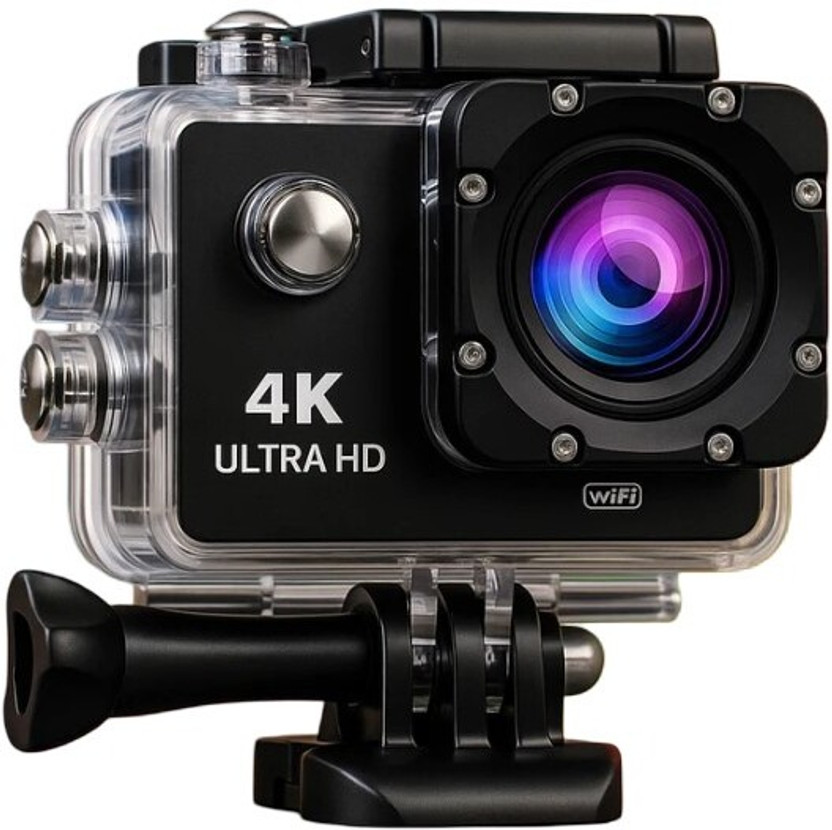 RUBICON 4K BlackPeak BlackPeak X4 Ultra HD 4K 20MP WiFi Sports Action Camera Sports and Action Camera(Black, 16 MP)