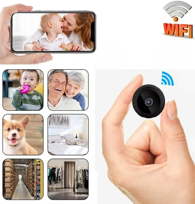 OSHSIZ WIFI SECURITY CAMERA 1080p WiFi Camera with Smart Night Mode, Motion Sensor & Wide Angle Sports and Action Camera(Black, 4 MP)