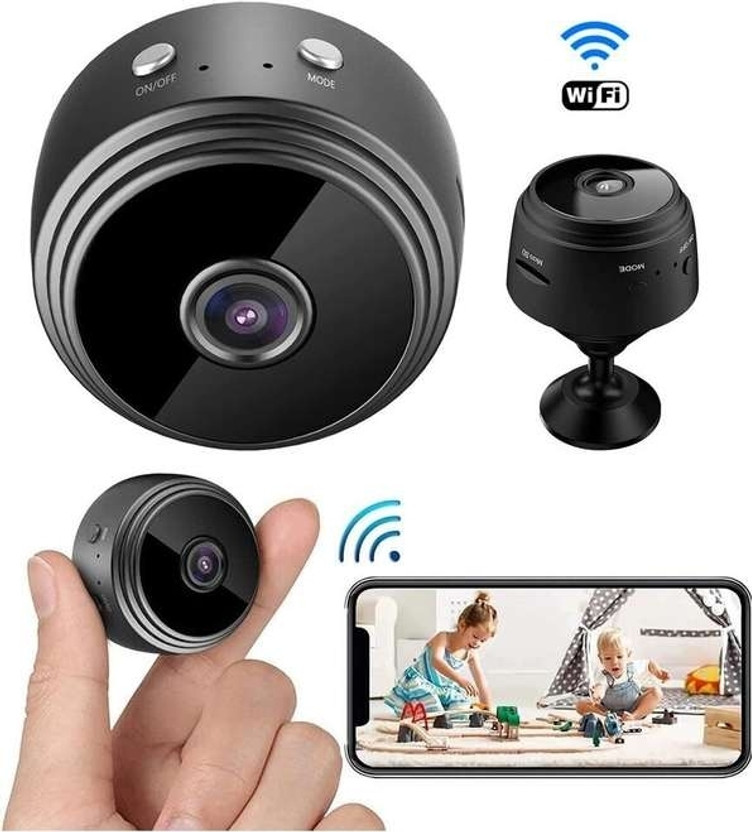HomeEye A9 Spy Magnetic Camera Mini Spy WiFi Live Stream Night Vision Wireless Audio Video Instant Camera(Black)
