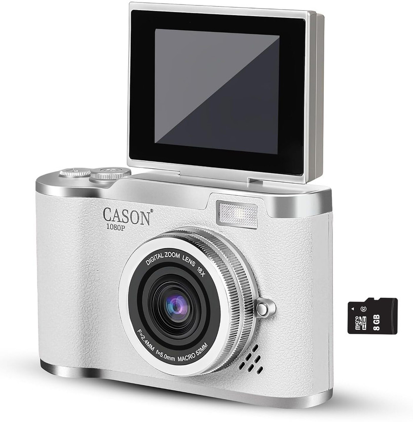 CASON 07 WT 48MP Digital Camera for Kids-Real Photo & Video Mini Camera for Photography Sports and Action Camera(White, 640 MP)