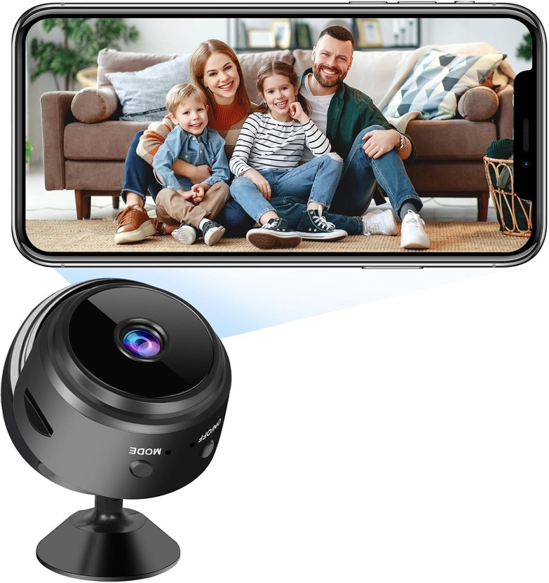 OSHSIZ WIFI SECURITY CAMERA Ultra HD 1080p Wireless Mini Security Camera with Smart Motion Detection WiFi Sports and Action Camera(Black, 4 MP)