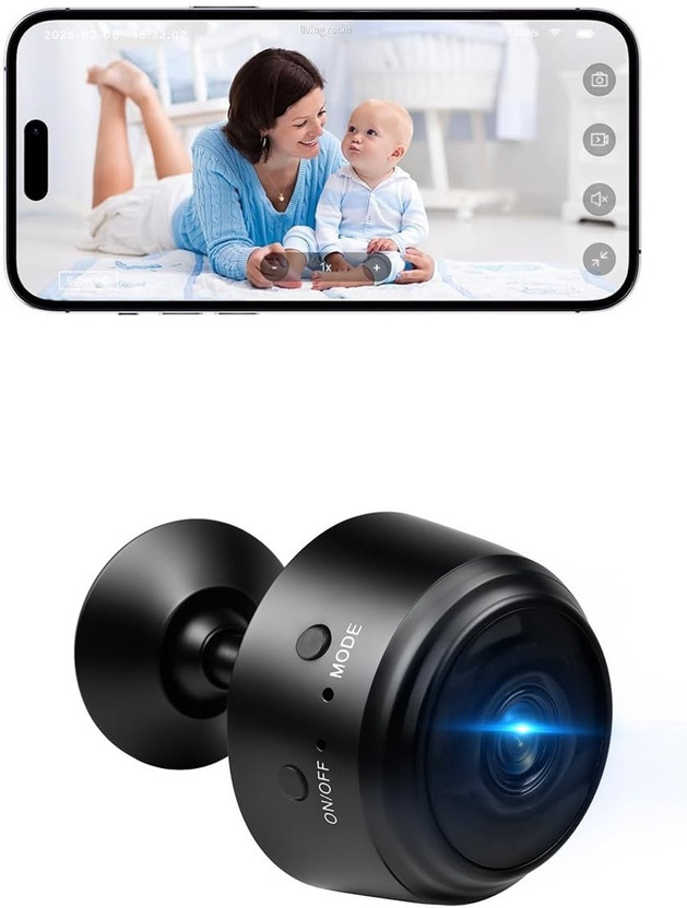 OSHSIZ WIFI SECURITY CAMERA WIFI 1080p Compact Security Camera with Smart Motion Alerts, Infrared Night Mode Sports and Action Camera(Black, 4 MP)