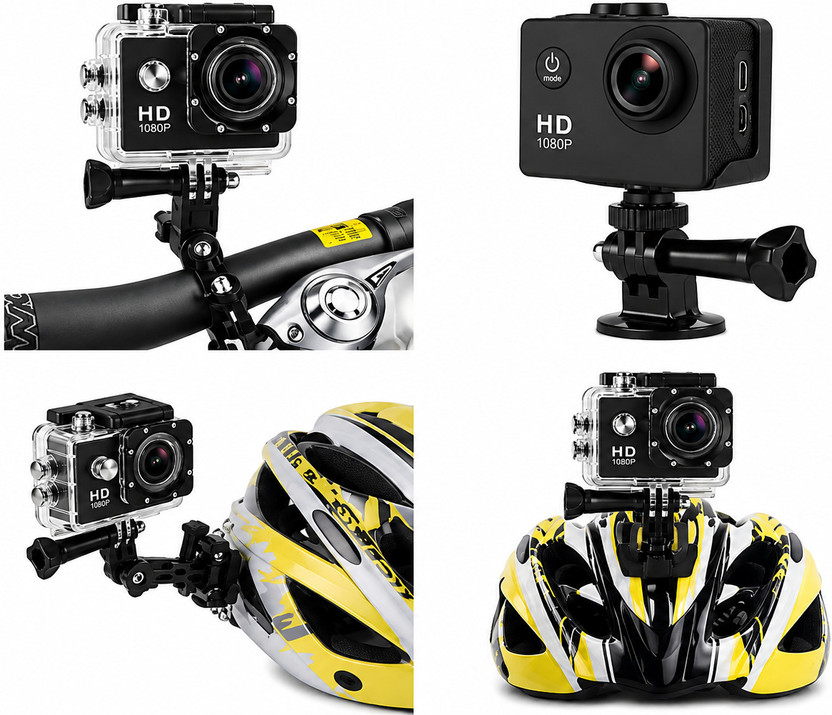 Srinivas Srinivas HD Action Camera Series Action Camera Wide-Angle Lens with 2 Inch Display Accessories 16MP Sports and Action Camera(Black, 1080 MP) - Flipkart Deal