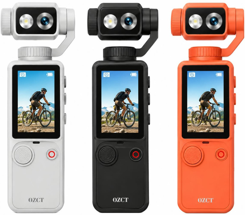 Autovynk 4K Pocket Gimbal Camera with 2.0 Inch IPS Display, Autofocus & Adjustable Angle 180 degree Rotating, Comes with 32 GB Micro SD Card, 2000mAh Battrery. Travel, Sports and Action Camera(Multicolor, 25 MP)