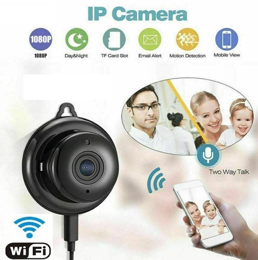 Bzrqx MINI CAMERA WI-FI Full HD 1080P With Microphone Watch Live Streaming Night Vision Sports and Action Camera(Black, 12 MP)