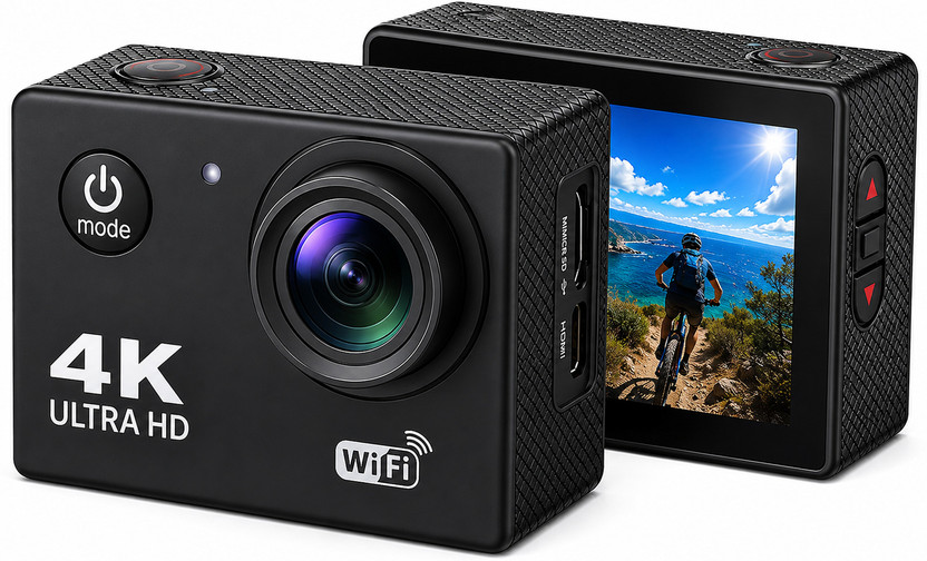 XLIZO XLIZO GOPRO CAMERA 4K Ultra HD Waterproof Camera 16MP Wide Angle Action Camera AND bike Sports and Action Camera(Black, 16 MP) - Flipkart Deal
