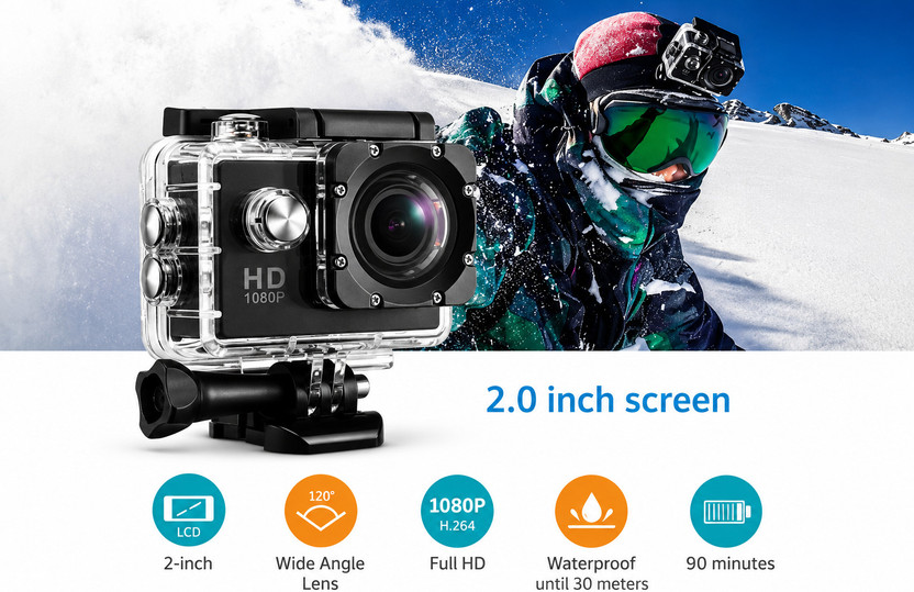 PIXTRON HD Action Camera Series HD Pro Action Camera Sports and Action Camera(Black, 12 MP)