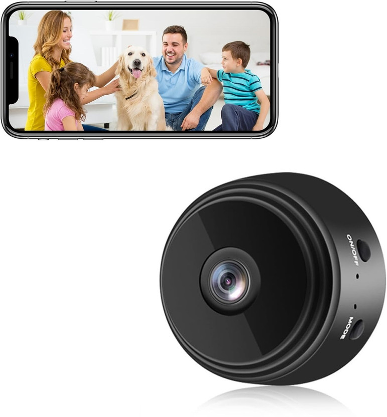 OSHSIZ WIFI SECURITY CAMERA 1080p Night Vision Camera with Smart Motion Alerts & Wireless Remote View Sports and Action Camera(Black, 4 MP)