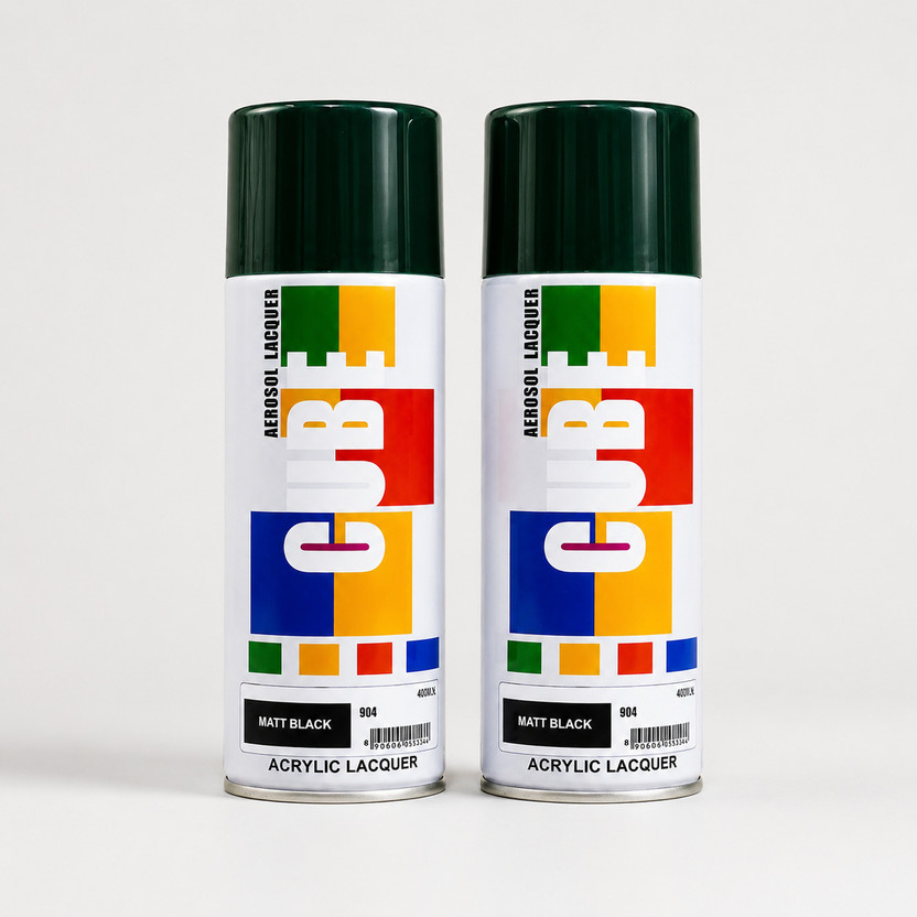 QUBE Fast Drying | Multi Surface Use | Smooth Finish | Protective Coating matt black Spray Paint 400 ml(Pack of 2)