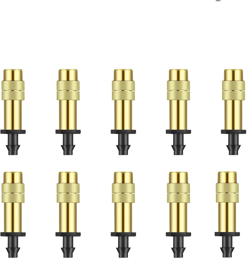 VASADIGITAL 10 Pcs New Adjustable Copper Spray Nozzle Suitable for 4/7 Hose Sprinklers Drippers Mist Garden/Roof/ Greenhouse