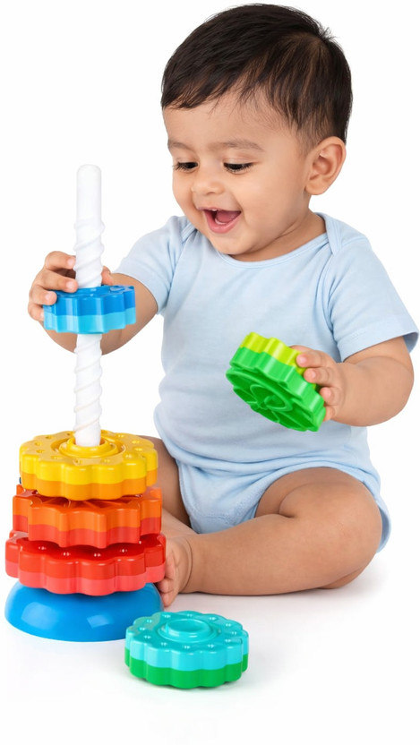 Toyvera Toyvera Colorful Stacking Gear Toy for 1+ Year Babies |spinning rainbow circle(Multicolor) - Flipkart Deal