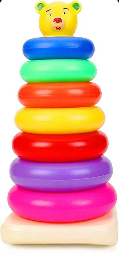 PP SONS Plastic Teddy Rings, Multicolour , Jumbo stack up educational Ring tower Construction toys(Multicolor)