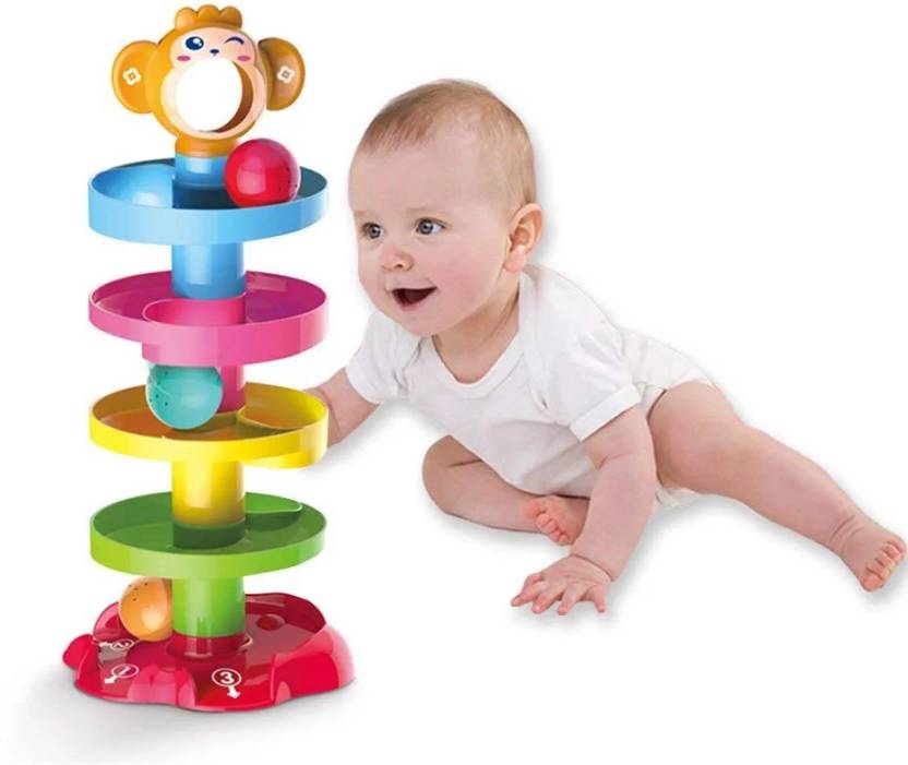 AIZCOS Roll Swirling Stack, Drop & Go Ball Drop Toy for Kids, Set ...