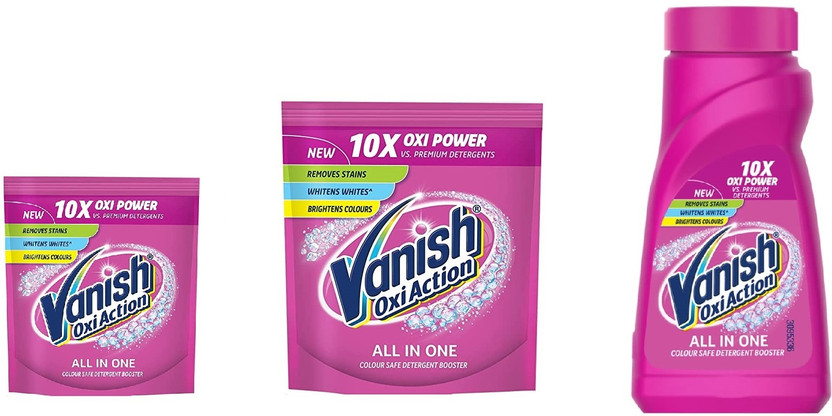 Vanish All in One Liquid & Powder Detergent Booster 200G +100G+ 180ML Stain Remover(480 ml)