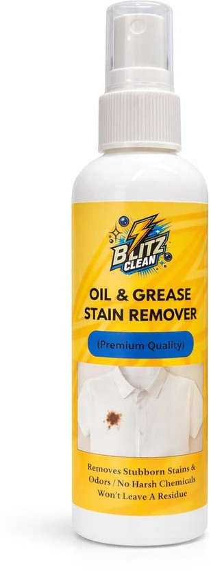 BLITZ CLEAN Oil & Grease Stain Remover for Clothes Fast-Acting & Fabric-Safe Cleaner Stain Remover(100 ml)