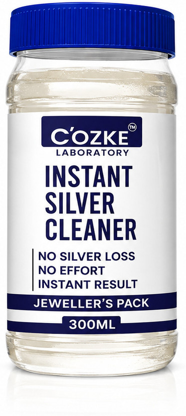 COZKE ENTERPRISE Silver Dip Cleaner Liquid - Jewellery, Pooja Item & Utensil Tarnish 13204 Stain Remover(300 ml)