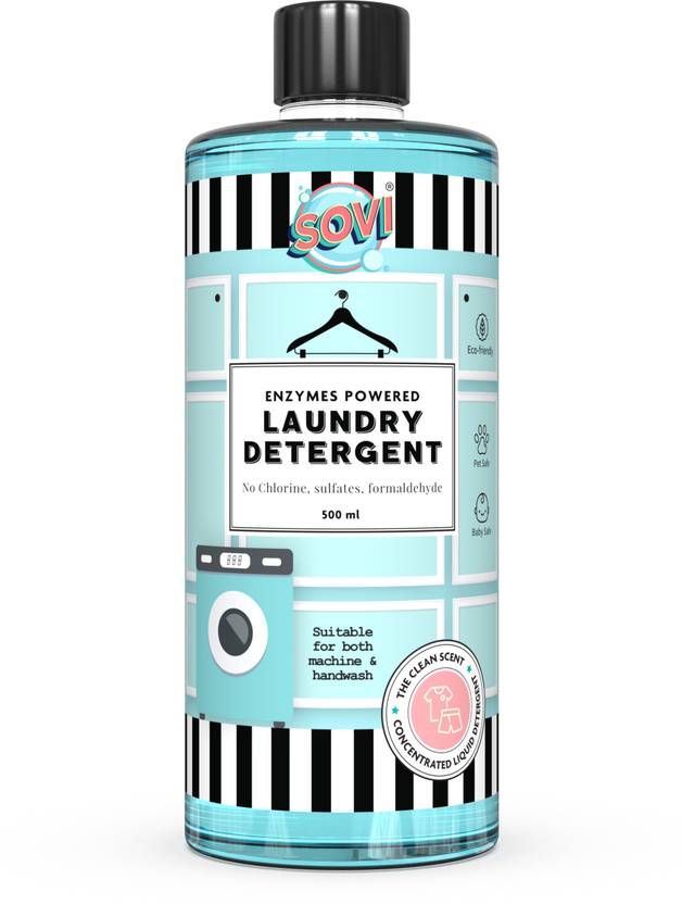 SOVI Enzymes Powered Liquid Laundry Detergent, Colour Safe, Fabric Safe