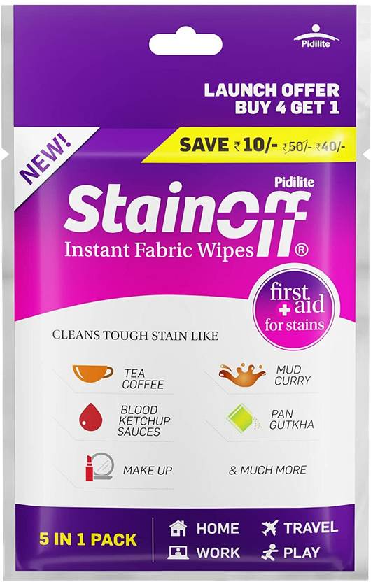 Pidilite Stain Off Stain Remover Wipes Pack of 10 Stain Remover Price