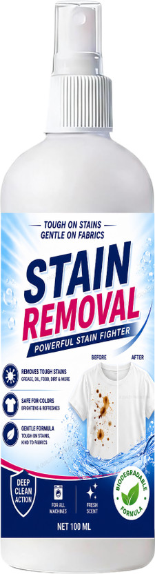 JKS Powerful stain removal clothes | Quick Action Cloth Cleaning Liquid Solution Stain Remover(100 ml)