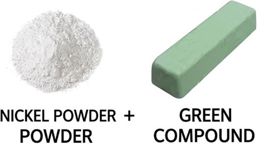 Bajrang Nickel Powder 500g & Green Compound Rouge Bar 250g Combo | All-Metal Cleaner Stain Remover(750 ml)