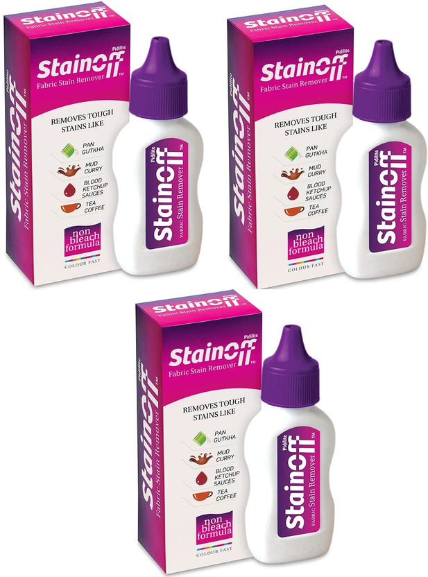 Stainoff Pidilite Fabric Stain Remover Liquid | Instant Action PACK OF 3 Stain Remover(50 ml)